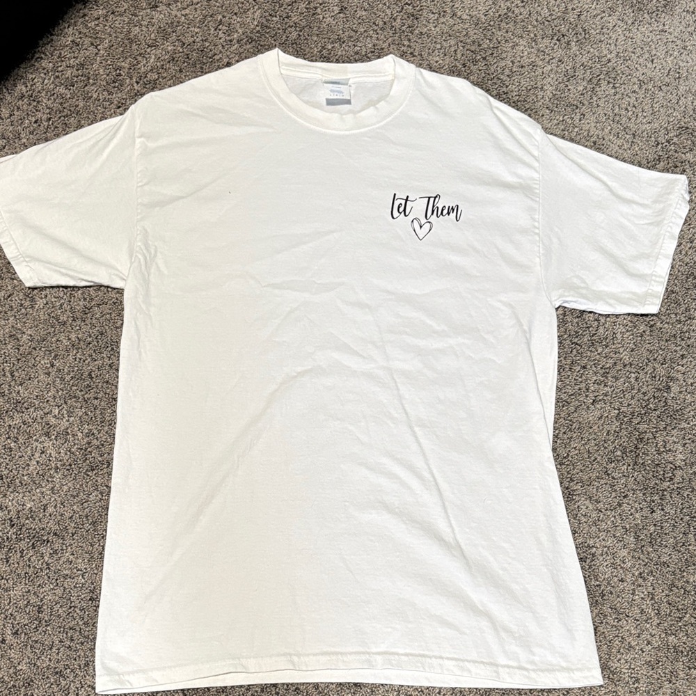 Port and Company White Tee with Heart Graphic